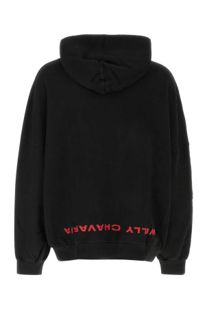 Black cotton oversize Welcome to America sweatshirt WILLY CHAVARRIA (WCJSY0241)