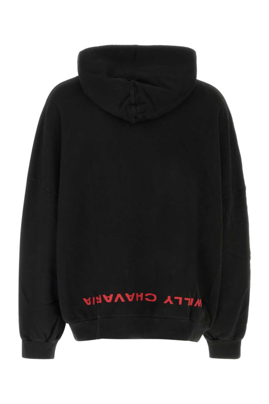 Black cotton oversize Welcome to America sweatshirt WILLY CHAVARRIA (WCJSY0241)