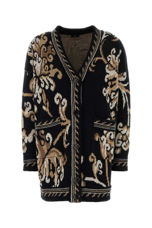 Embroidered wool cardigan Black ETRO (WRKE0159AQ12U)