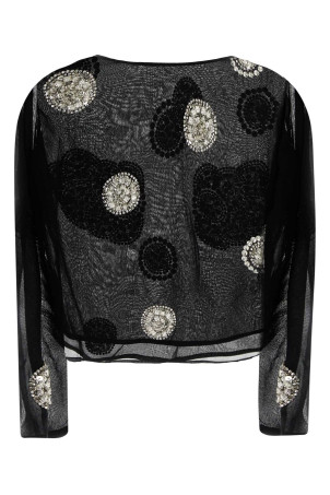 Black crepe Brooch top Black BODE (WRS26SH018)