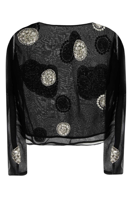 Black crepe Brooch top Black BODE (WRS26SH018)