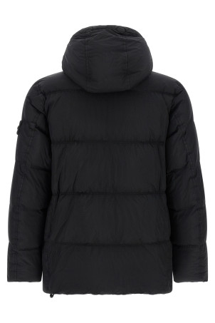 Crinkled-effect down jacket Black