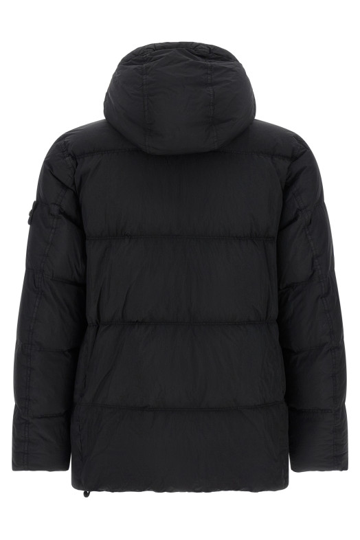 Пуховик с эффектом гофрированной ткани, черный STONE ISLAND L2S154100037S0A23V0029