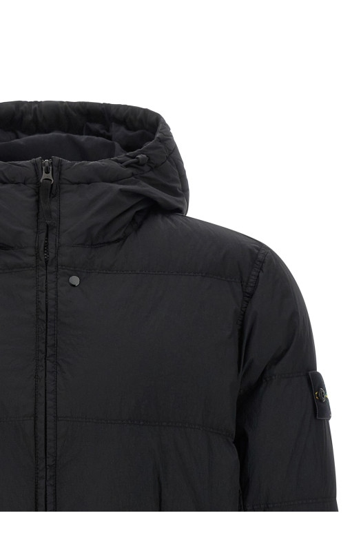 Пуховик с эффектом гофрированной ткани, черный STONE ISLAND L2S154100037S0A23V0029