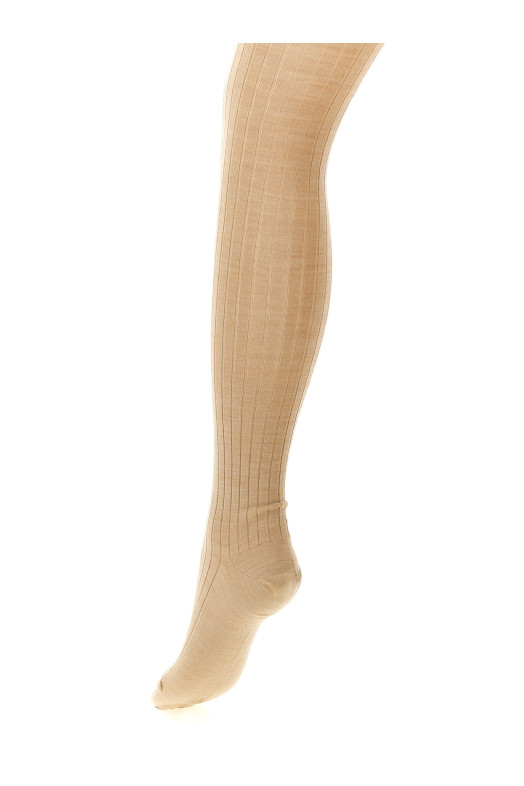 Колготки в полоску, бежевые JIL SANDER J02ZZ0158J40363252
