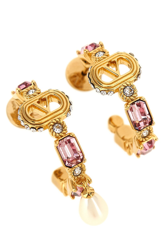 Valentino Garavani 'Ovalette' earrings with rhinestones Gold
