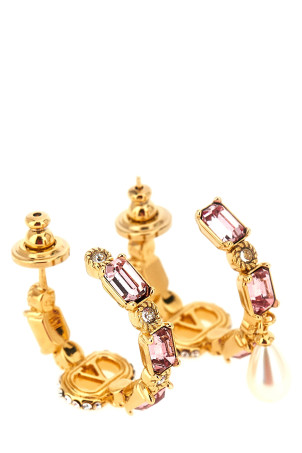 Valentino Garavani 'Ovalette' earrings with rhinestones Gold