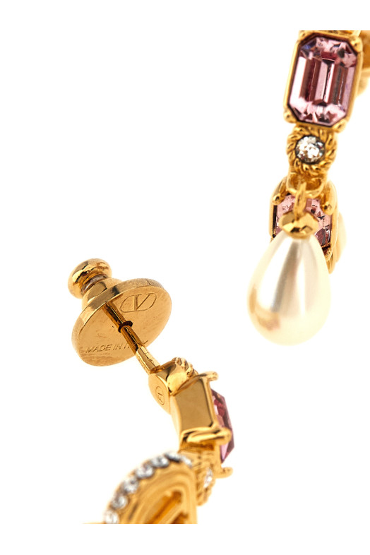 Valentino Garavani 'Ovalette' earrings with rhinestones Gold