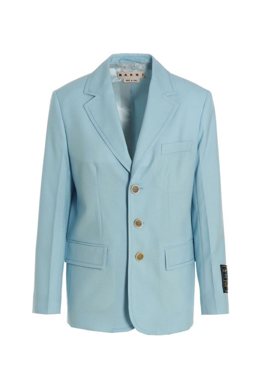 Single-breasted blazer jacket BLUE