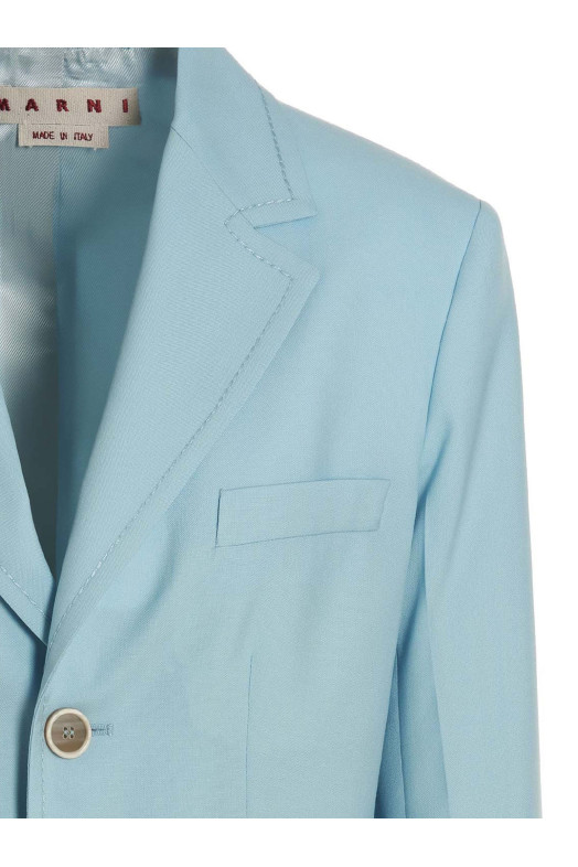 Single-breasted blazer jacket BLUE