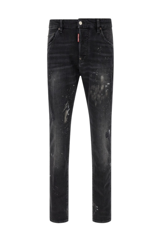 Джинси з ефектом розбризкування фарби, чорні DSQUARED2 S74LB1972D30046900