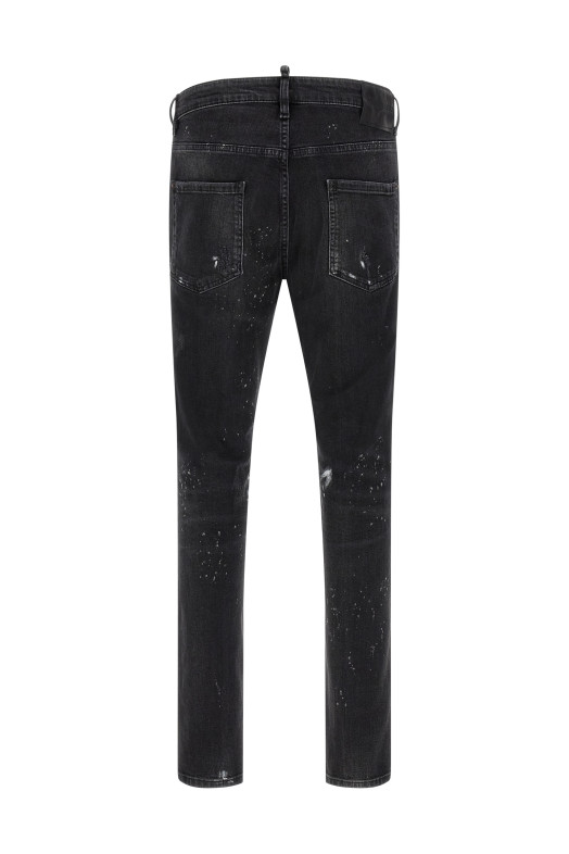 Джинси з ефектом розбризкування фарби, чорні DSQUARED2 S74LB1972D30046900