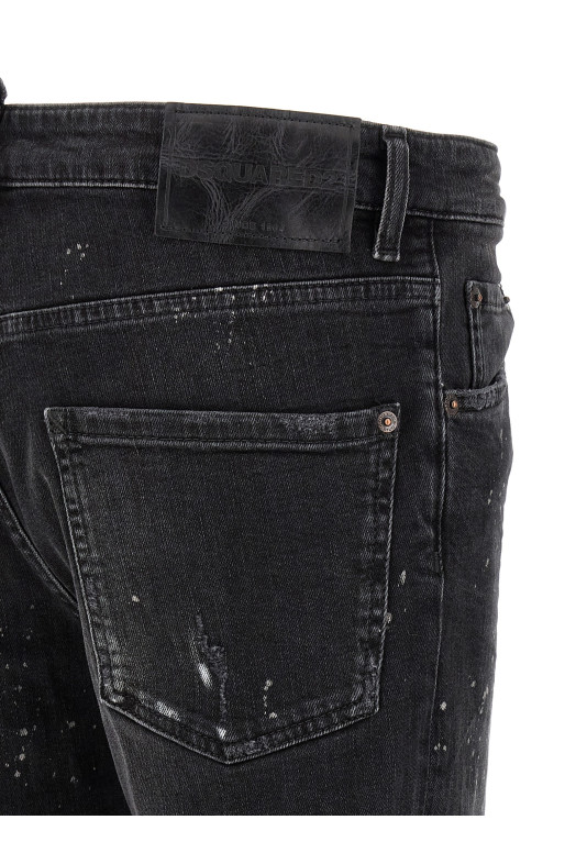 Джинси з ефектом розбризкування фарби, чорні DSQUARED2 S74LB1972D30046900