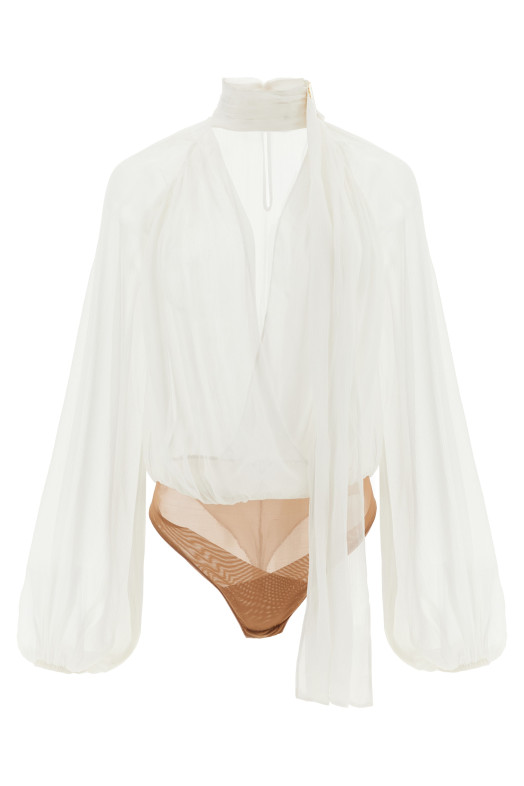 Боди из креповой ткани «White» ELISABETTA FRANCHI CB00566E2360