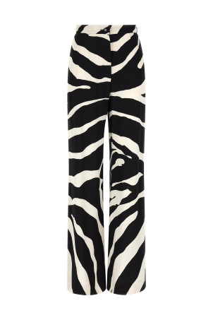'Zebra' print palazzo pants Black-grey