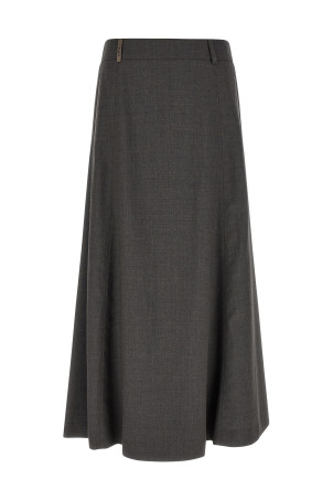 Flared skirt with loops Gray