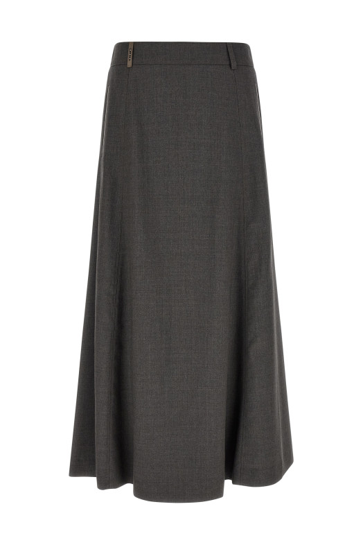 Flared skirt with loops Gray