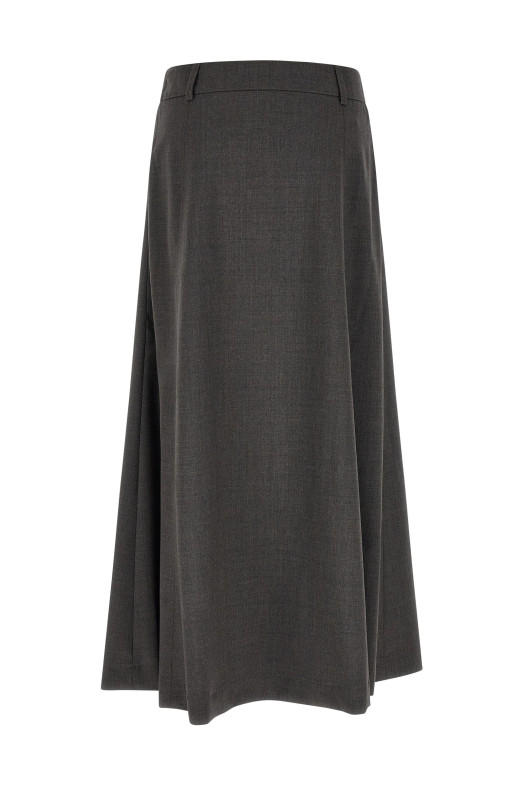 Flared skirt with loops Gray