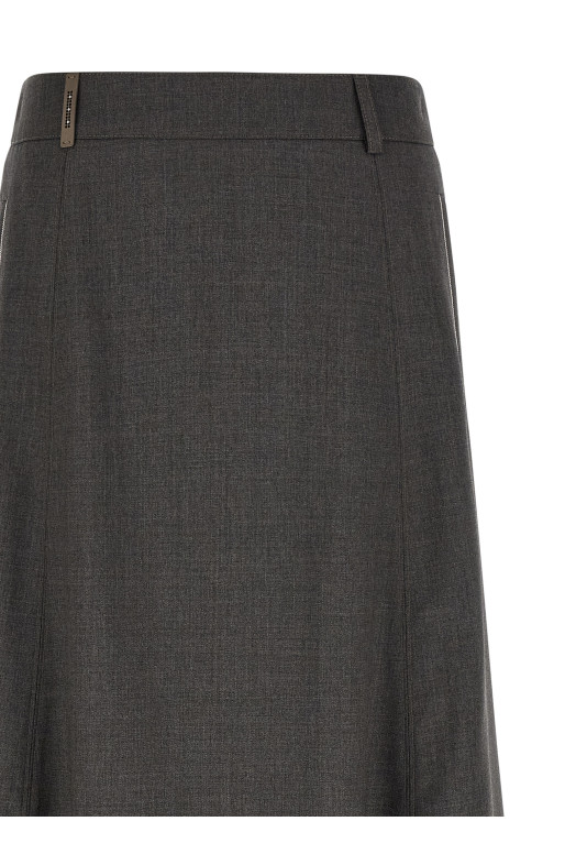 Flared skirt with loops Gray
