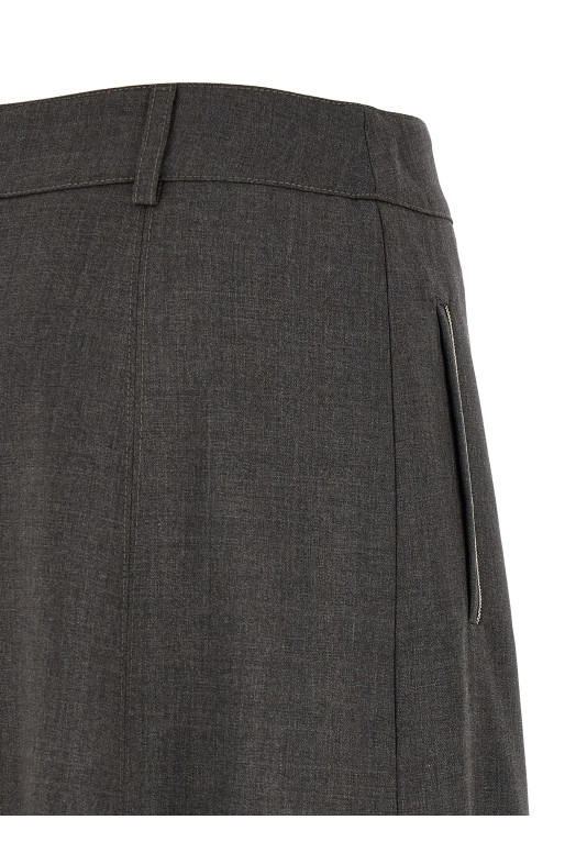 Flared skirt with loops Gray
