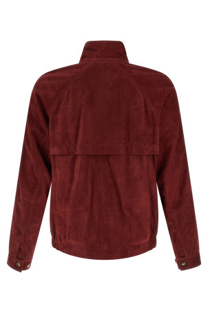 Замшева куртка червоного кольору BRUNELLO CUCINELLI MPCFN2065C8524