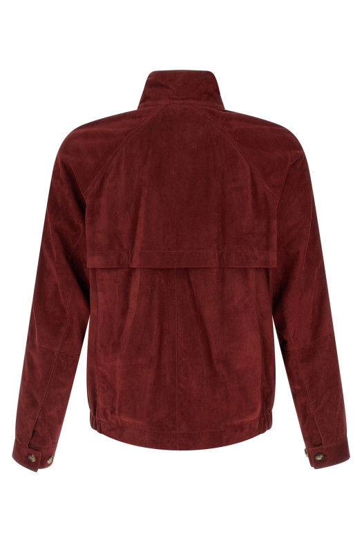 Замшева куртка червоного кольору BRUNELLO CUCINELLI MPCFN2065C8524