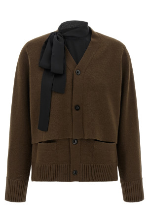 Кардиган з вирізами, коричневий SACAI 2608673601