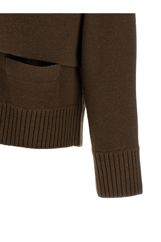 Кардиган з вирізами, коричневий SACAI 2608673601