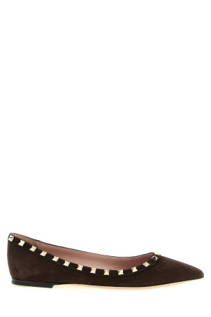 Valentino Garavani 'Rockstud' ballet flats Brown