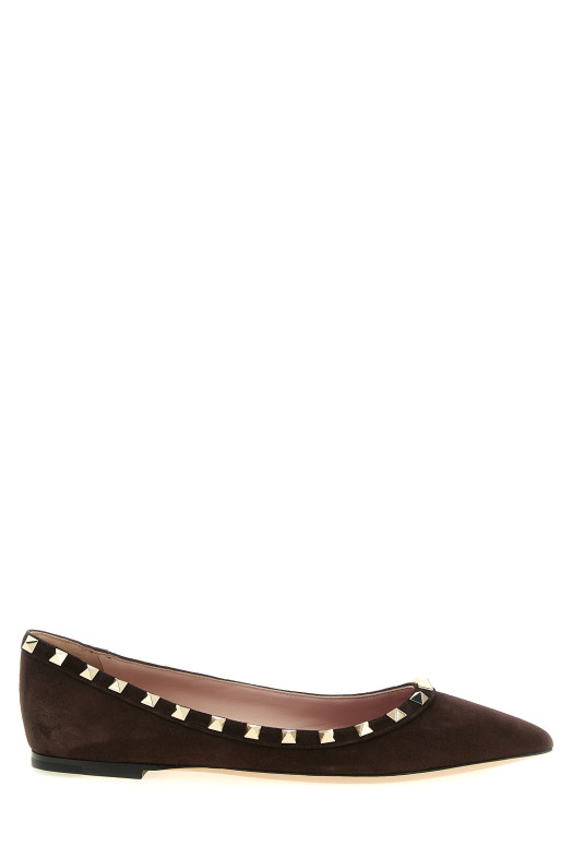 Valentino Garavani 'Rockstud' ballet flats Brown