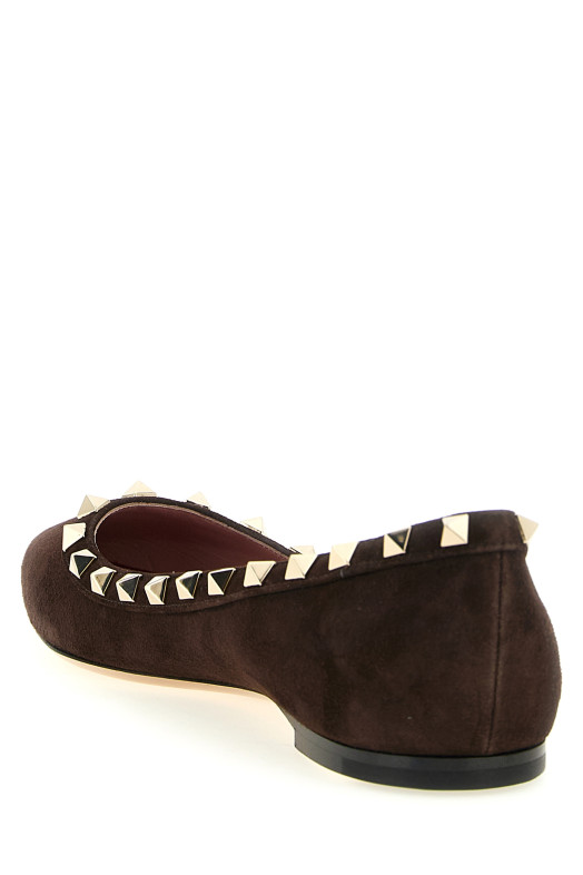 Valentino Garavani 'Rockstud' ballet flats Brown
