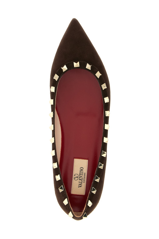 Valentino Garavani 'Rockstud' ballet flats Brown