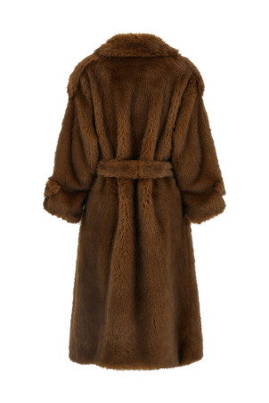 'Farrah' eco-fur coat Brown