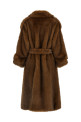 'Farrah' eco-fur coat Brown