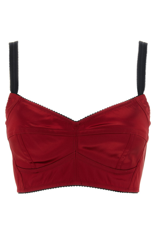 Бюстьє з декоративними швами, червоне DOLCE & GABBANA F7T18TFURADR0384