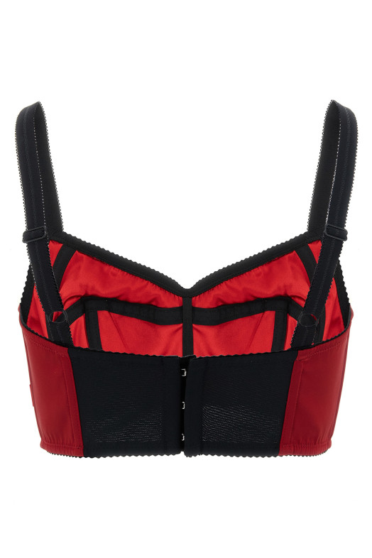 Бюстьє з декоративними швами, червоне DOLCE & GABBANA F7T18TFURADR0384
