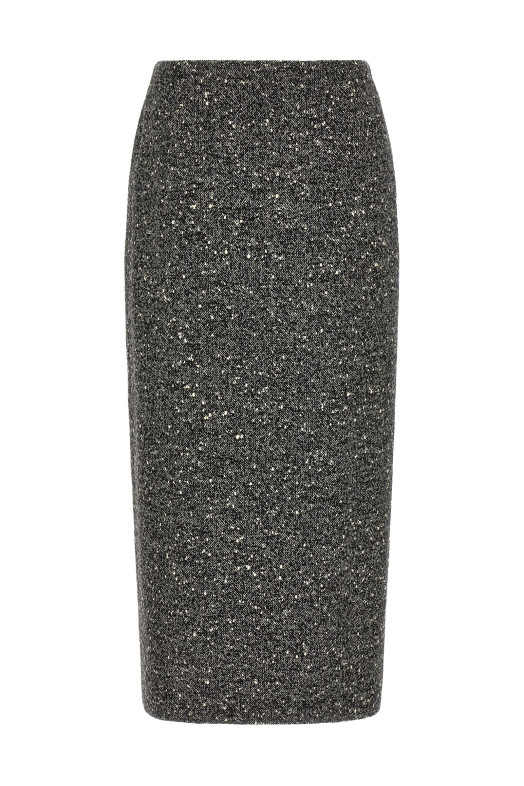Valentino Garavani Chevron Bouclé skirt Black-grey