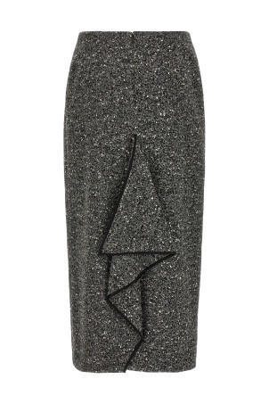 Valentino Garavani Chevron Bouclé skirt Black-grey