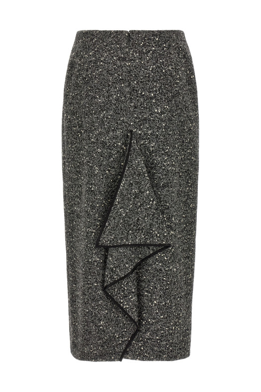 Valentino Garavani Chevron Bouclé skirt Black-grey