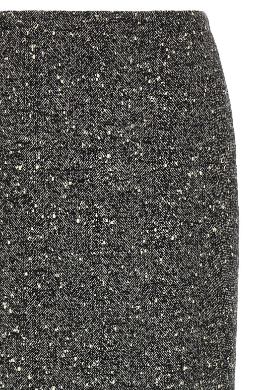 Valentino Garavani Chevron Bouclé skirt Black-grey