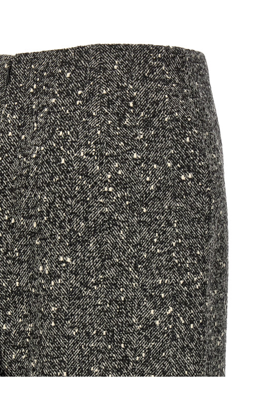 Valentino Garavani Chevron Bouclé skirt Black-grey