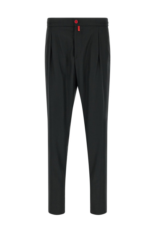 Red button pants Gray