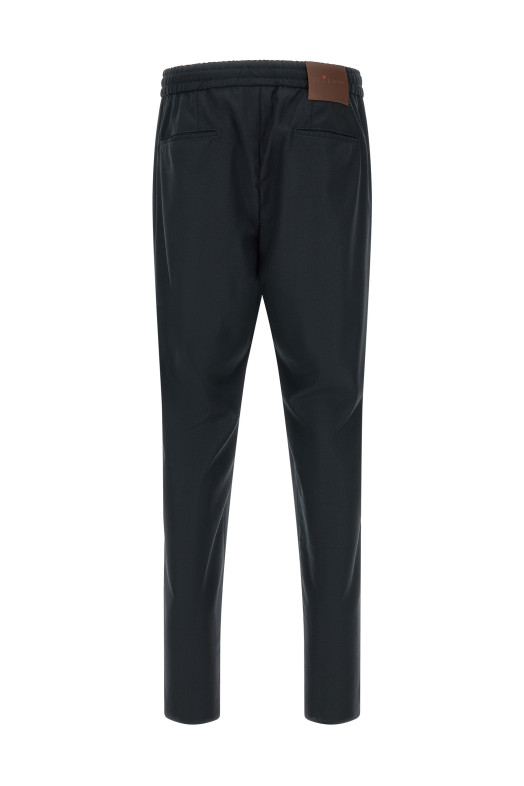 Red button pants Blue