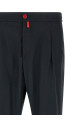Red button pants Blue