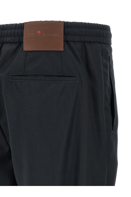 Red button pants Blue