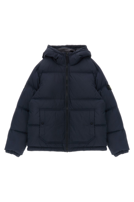 'Badge Stone Island' down jacket Blue