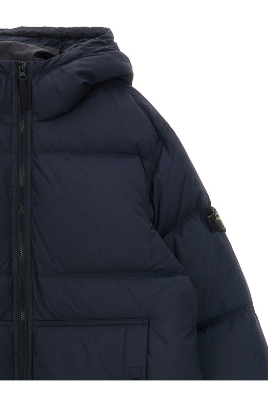 'Badge Stone Island' down jacket Blue