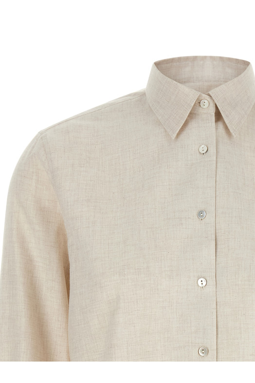 'Marta' flannel shirt Beige
