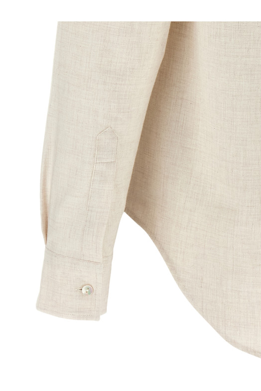'Marta' flannel shirt Beige