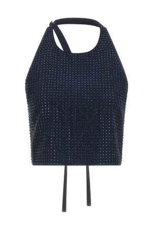 'Arbaia' rhinestone-dyed top Blue